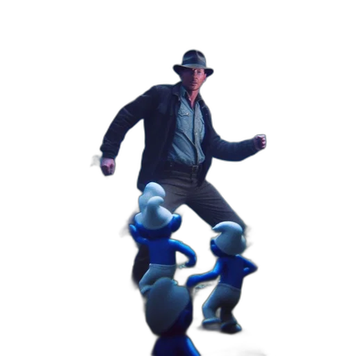 robot, creature, staff, 3d render transparent PNG cut-out