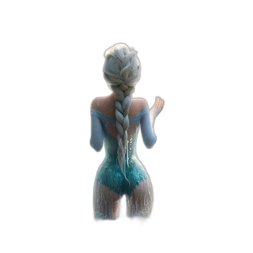 dress, hair, jacket, staff transparent PNG cut-out