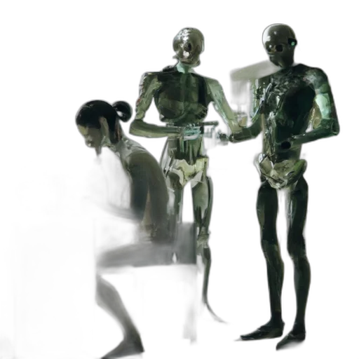 robot, concept art, 3d render, cyberpunk transparent PNG cut-out
