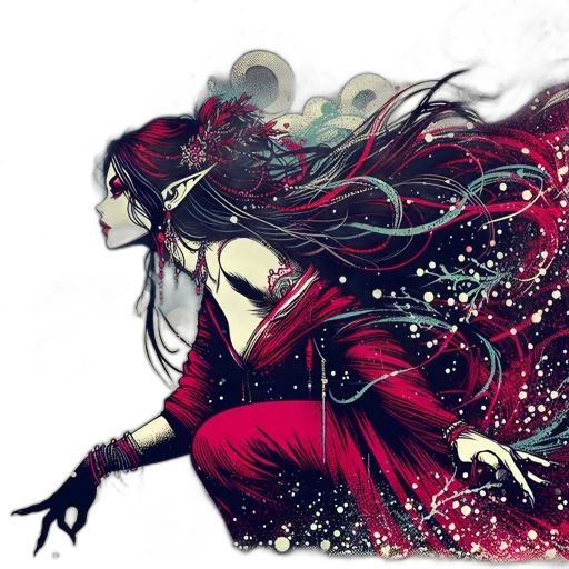 mask, dress, dragon, fantasy art transparent PNG cut-out