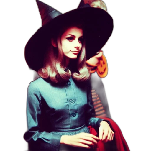 hat, dress, staff, fantasy art transparent PNG cut-out