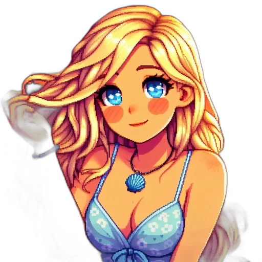dress, staff, pixel art, anime transparent PNG cut-out