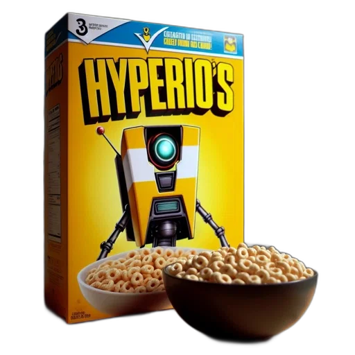 robot, food, 3d render, cereal transparent PNG cut-out