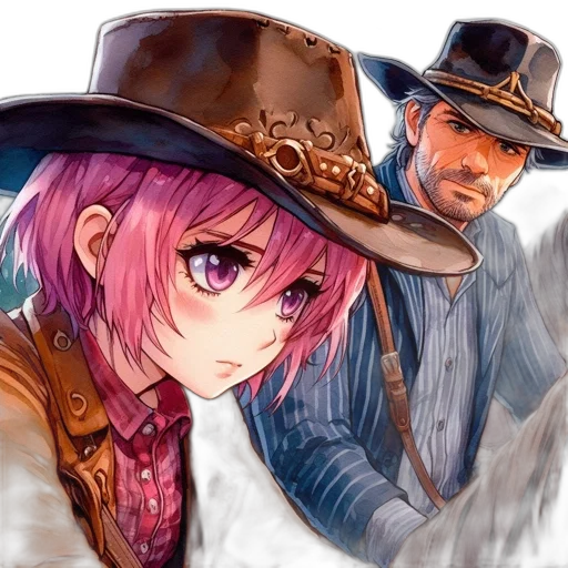 hat, weapon, anime, watercolor transparent PNG cut-out