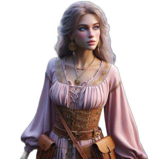 dress, jewelry, fantasy art, concept art transparent PNG cut-out