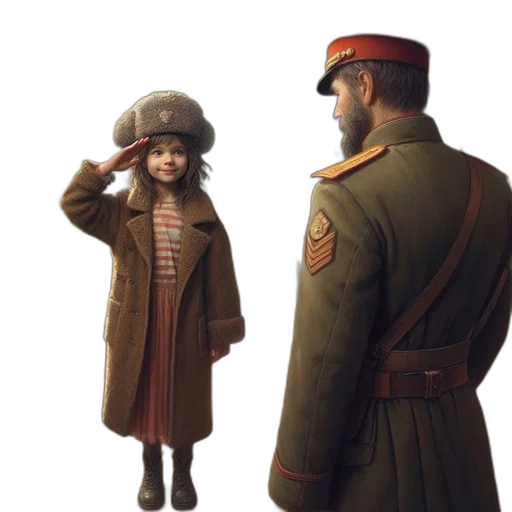 jacket, hat, staff, weapon transparent PNG cut-out