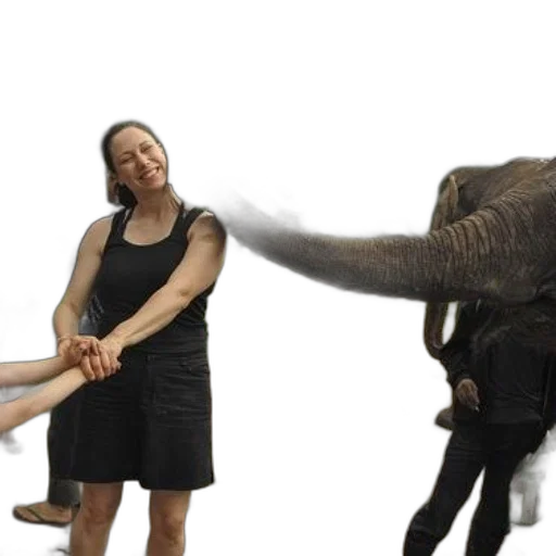 staff, animal, woman, black transparent PNG cut-out