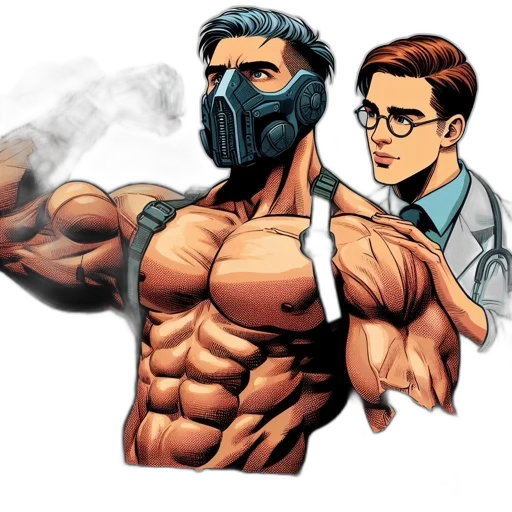 mask, comic book art, concept art, cartoon transparent PNG cut-out
