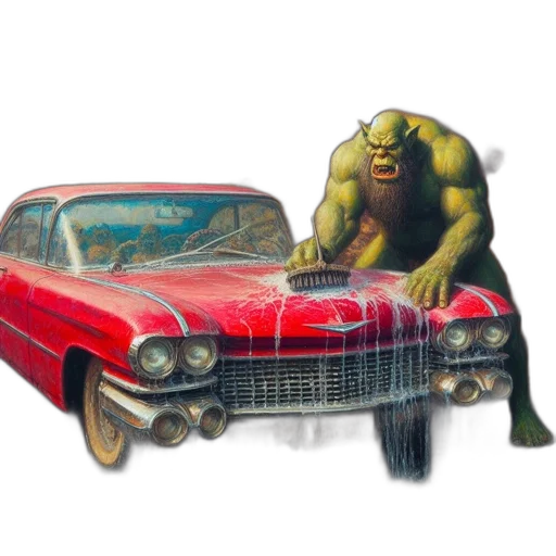 car, concept art, comic book art, photorealistic transparent PNG cut-out
