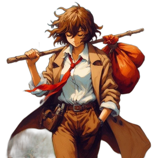 staff, weapon, sword, jacket transparent PNG cut-out