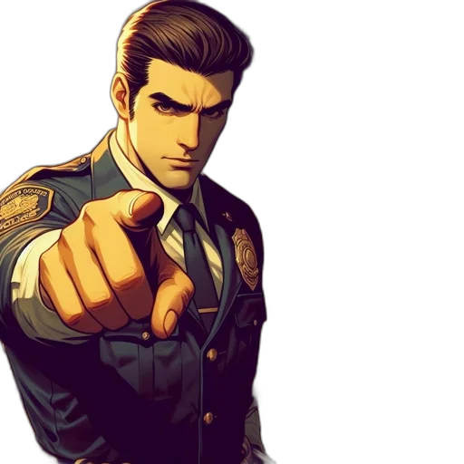 jacket, staff, weapon, face transparent PNG cut-out