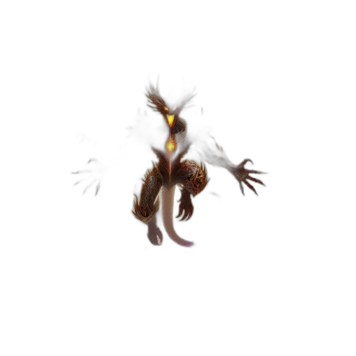 hair, creature, staff, dragon transparent PNG cut-out