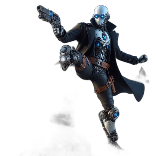 robot, jacket, concept art, cyberpunk transparent PNG cut-out