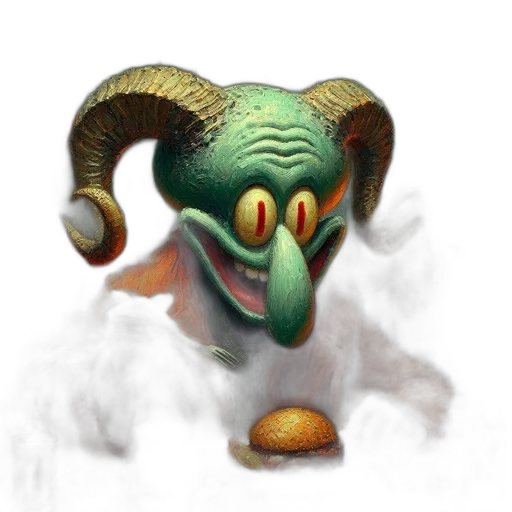 mask, creature, dragon, staff transparent PNG cut-out