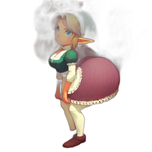 dress, staff, concept art, 3d render transparent PNG cut-out