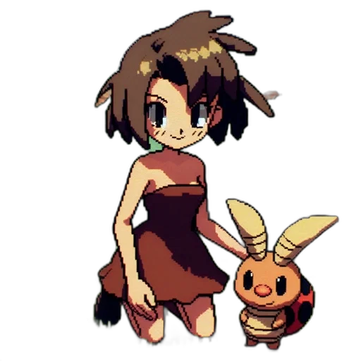dress, creature, animal, staff transparent PNG cut-out
