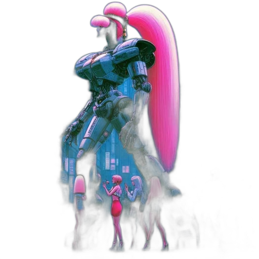 robot, jacket, creature, weapon transparent PNG cut-out