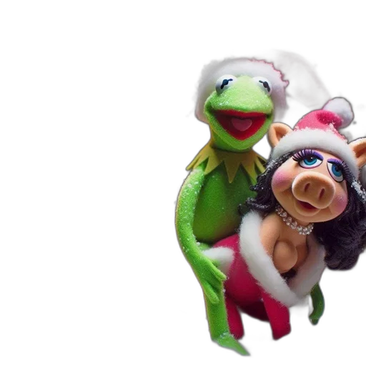animal, hat, 3d render, kermit transparent PNG cut-out