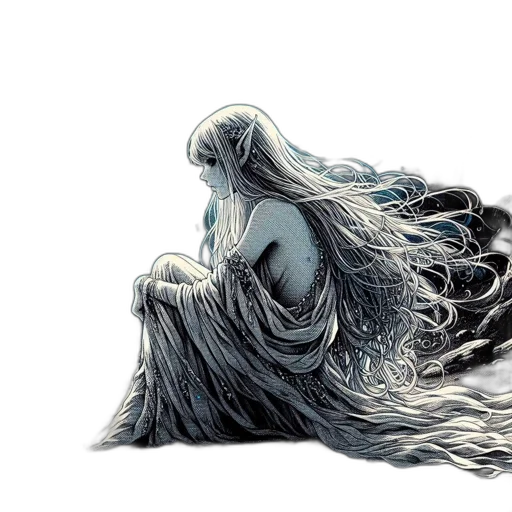 hair, dress, creature, mask transparent PNG cut-out