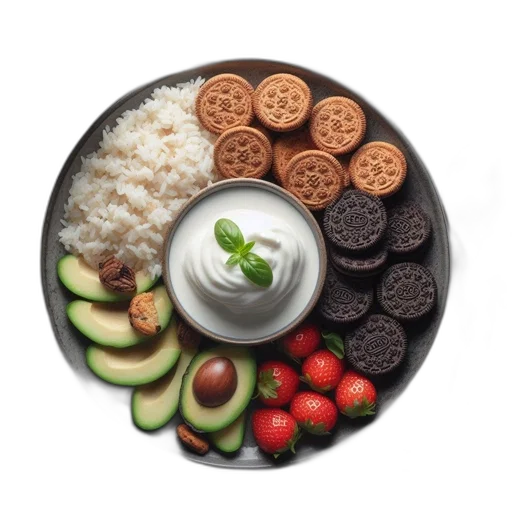 food, monochrome, earth tones, plate transparent PNG cut-out
