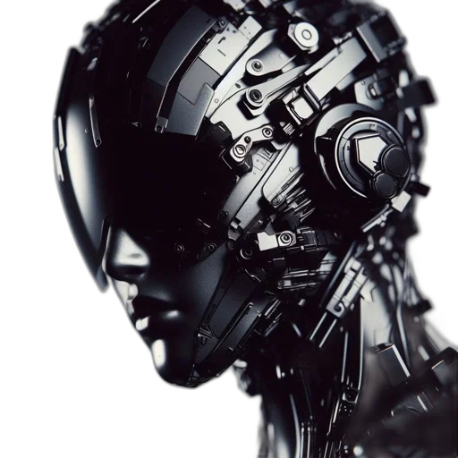 robot, face, mask, cyberpunk transparent PNG cut-out