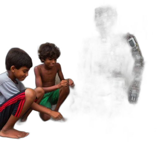 robot, mask, concept art, 3d render transparent PNG cut-out