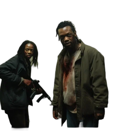 jacket, weapon, concept art, three transparent PNG cut-out