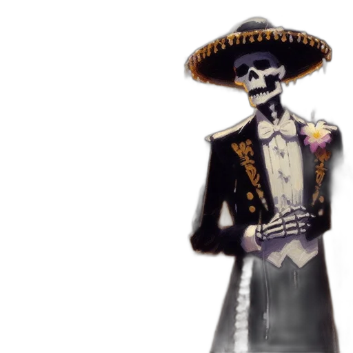 hat, staff, mask, jacket transparent PNG cut-out