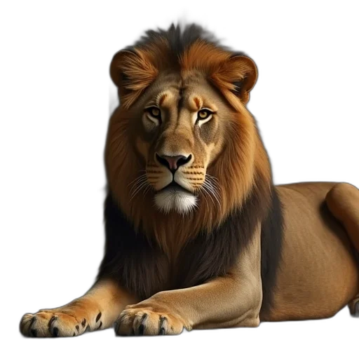animal, crown, staff, photorealistic transparent PNG cut-out