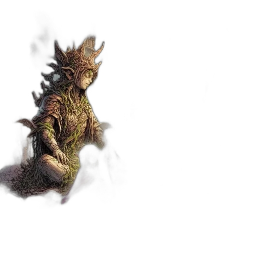 dragon, creature, staff, tree transparent PNG cut-out