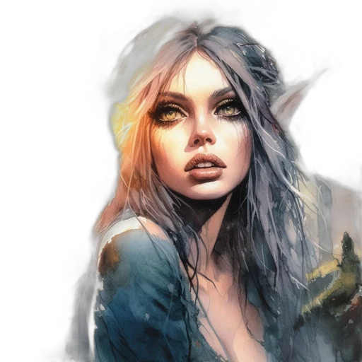 face, fantasy art, photorealistic, comic book art transparent PNG cut-out
