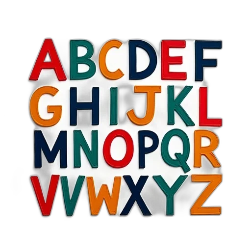 3d render, colorful, stylized, alphabet transparent PNG cut-out