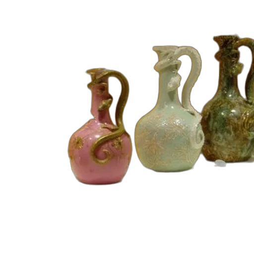 3d render, four, ornate, vases transparent PNG cut-out