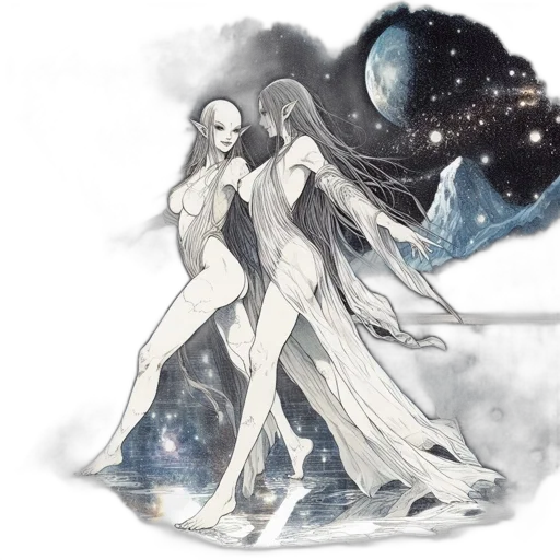 concept art, fantasy art, watercolor, anime transparent PNG cut-out