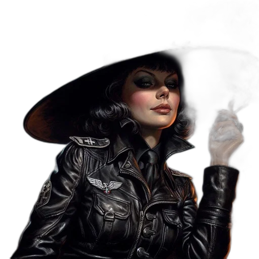 hat, jacket, umbrella, fantasy art transparent PNG cut-out