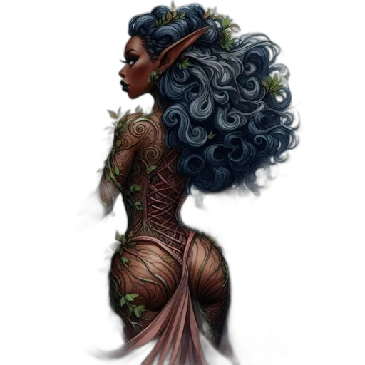 dress, fantasy art, concept art, comic book art transparent PNG cut-out