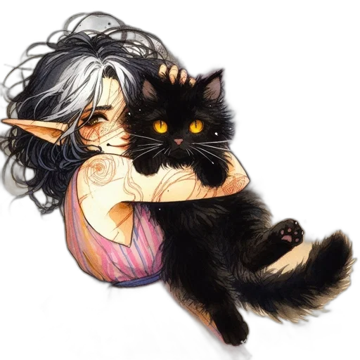 fantasy art, pixel art, concept art, watercolor transparent PNG cut-out