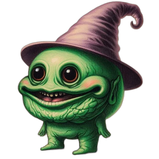 creature, hat, staff, dragon transparent PNG cut-out