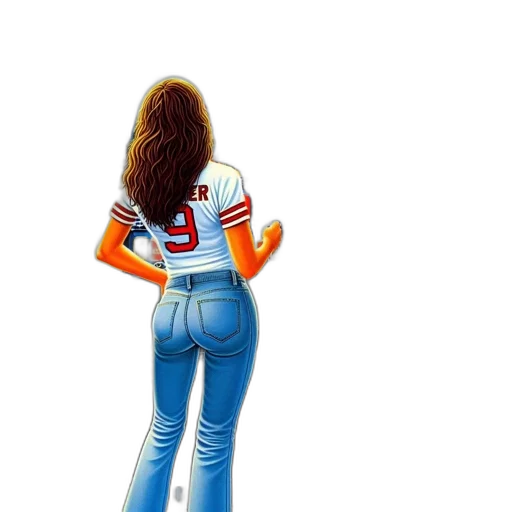 jacket, staff, hair, cartoon transparent PNG cut-out