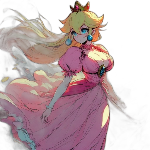 dress, crown, concept art, watercolor transparent PNG cut-out