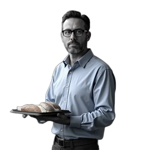 staff, face, jacket, robot transparent PNG cut-out