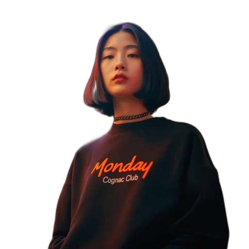 jacket, staff, jewelry, vaporwave transparent PNG cut-out