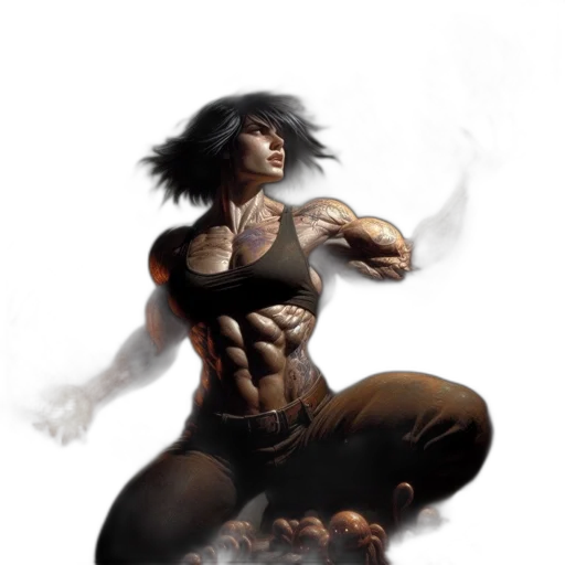 comic book art, concept art, fantasy art, photorealistic transparent PNG cut-out