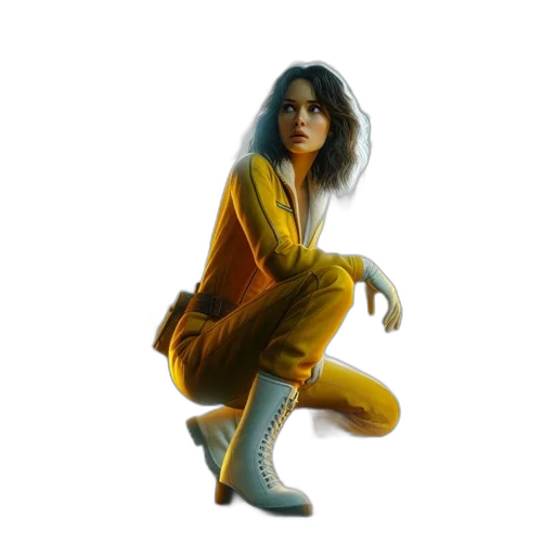 jacket, shoes, dress, hair transparent PNG cut-out
