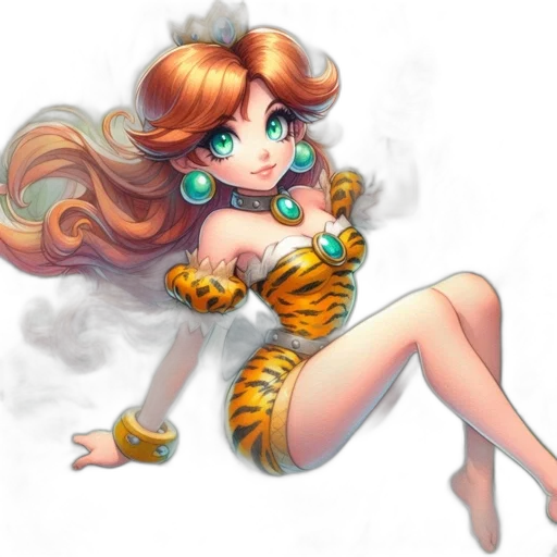 dress, jewelry, hair, staff transparent PNG cut-out