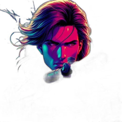 face, hair, mask, jacket transparent PNG cut-out