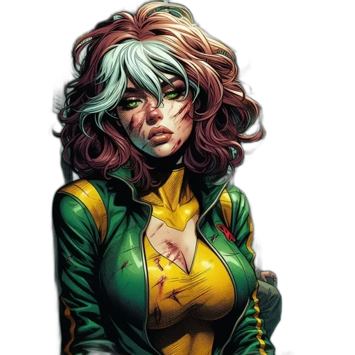 jacket, comic book art, concept art, green transparent PNG cut-out