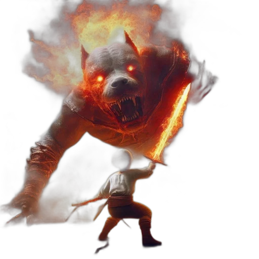 dragon, staff, mask, weapon transparent PNG cut-out