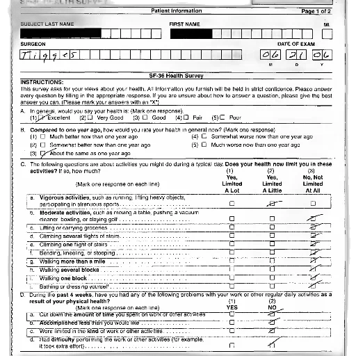 sf-36, health, survey, form transparent PNG cut-out