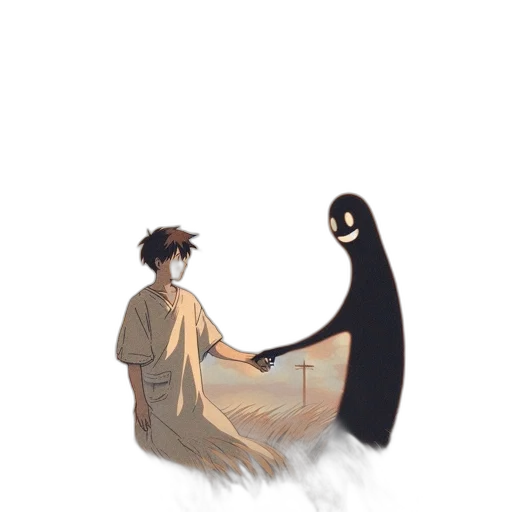 creature, staff, dress, mask transparent PNG cut-out